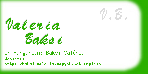 valeria baksi business card